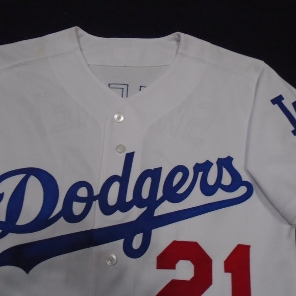 Majestic Mark Sweeney Dodgers 50th Anniversary Patch MLB Baseball Jersey Size 40 - Picture 4 of 7